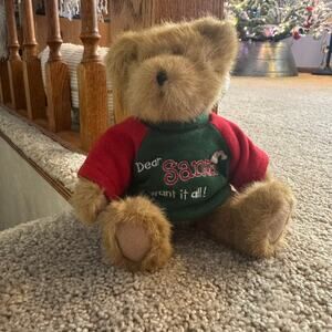 Boyds Bears Collection Santa I Want it All! Bear The Head Collection Teddy Brown